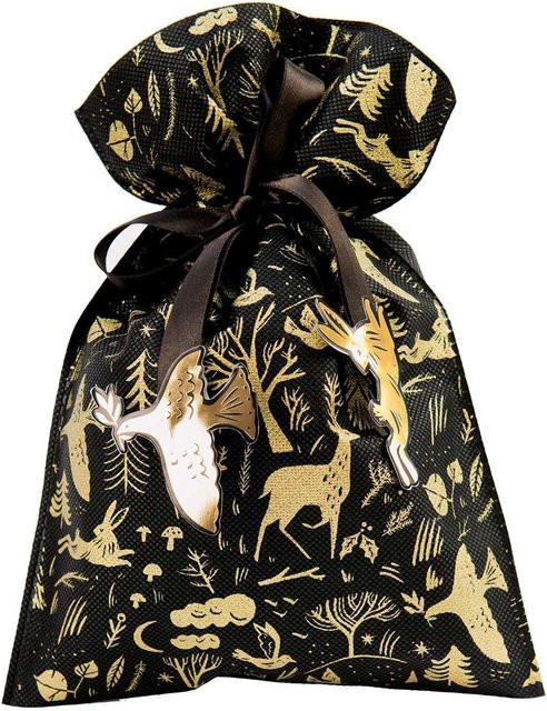 Rico Design Paper Poetry Geschenktüte Nostalgic Christmas Wald schwarz B: 20 cm, H: 30 cm - Bild 1