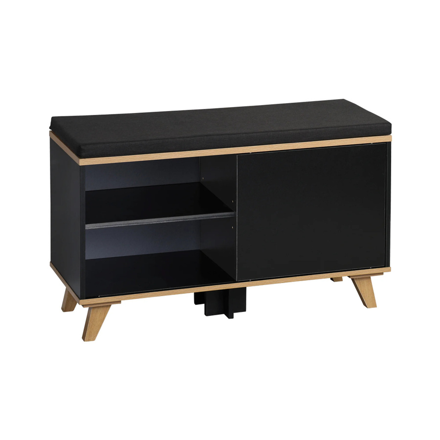 Kesper Schuhschrank mit Sitzkissen in Schwarz für Flur und Eingangsbereich B/H/T: 30 x 48 x 77 cm - Bild 2