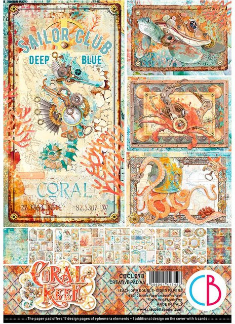 Ciao Bella Papier-Set Coral Reef in Multicolor, A4 - Bild 1