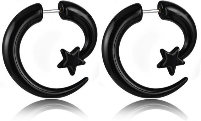 Ohrringe Acryl, Schwarz, Unisex - Bild 1