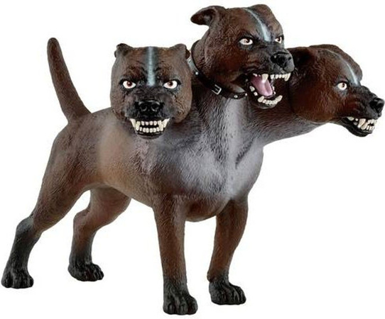 Schleich Spielfigur Fluffy Dreiköpfiger Hund in Braun