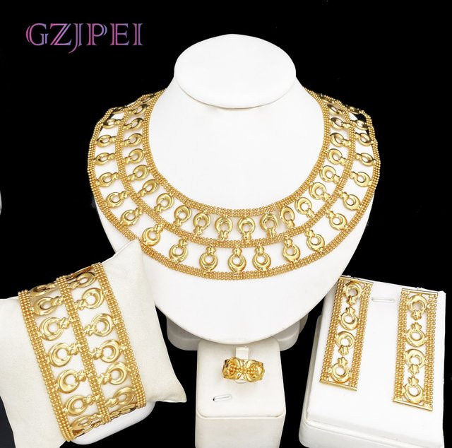 GZJPEI Schmuckset, 18K vergoldetes Messing, Damen - Bild 1
