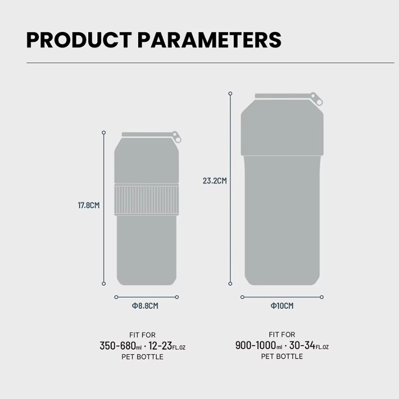 Tyeso Thermoflasche aus Edelstahl in Schwarz, vakuumisoliert für Kaltgetränke, 680 ml oder 1000 ml - Bild 2