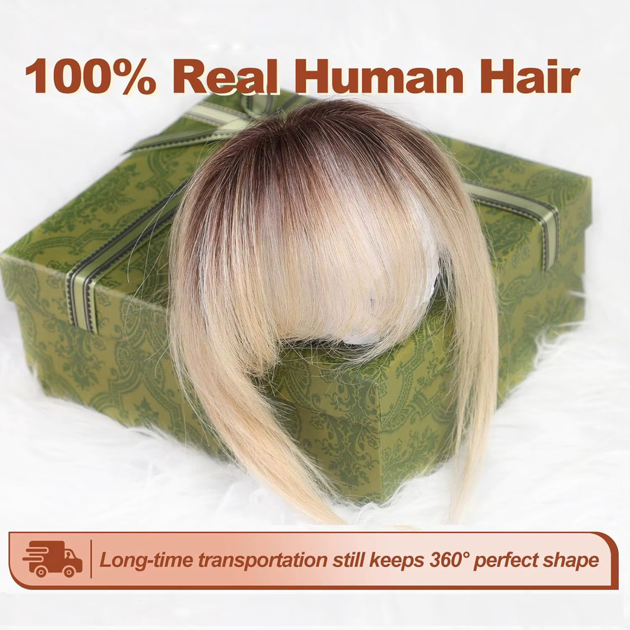 HAIRCUBE Clip-in-Pony Ombre Hellblond, 100 % Echthaar, Wispy Bangs - Bild 3