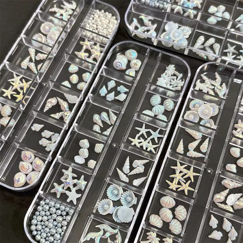 HotPress Nagelkunst-Charms, 12er-Set, Ozean-Stil, 3D-Harz, Unisex - Bild 2