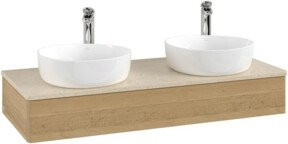 V&B Waschtischunterschrank Antao ohne Frontstruktur in Eiche Honig, Wandmontage, B/T/H: 120 x 50 x 19 cm - Bild 1