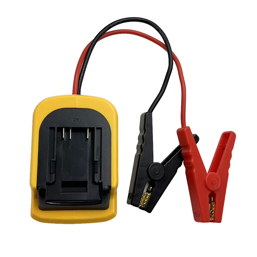 DeWalt Starthilfe-Adapter für 20V Akku mit Kabelklemmen in Gelb - Bild 2