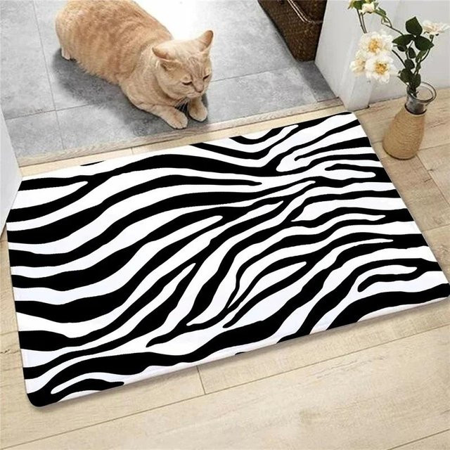 Lodestar Teppichläufer mit Tier-Muster in Weiß, weich und anti-rutsch, B/T/H: 80 x 50 x 1 cm - Bild 1