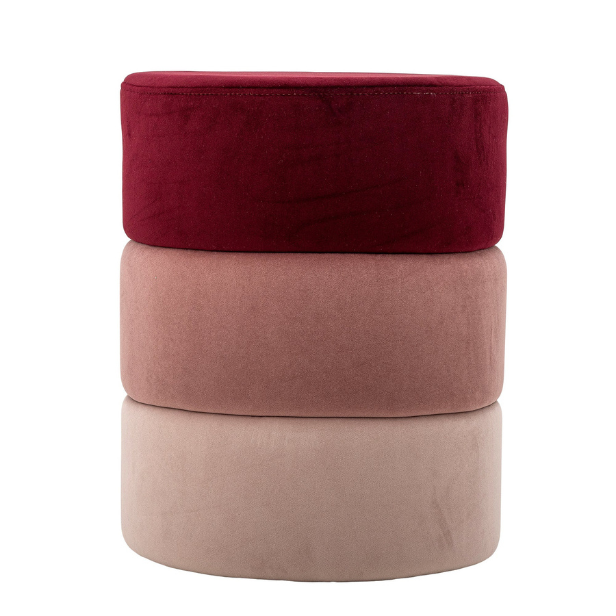 Bloomingville Pouf Bilbao aus Samt in Pink, Rot und Beige, Durchmesser: 39 cm, Höhe: 48 cm - Bild 1