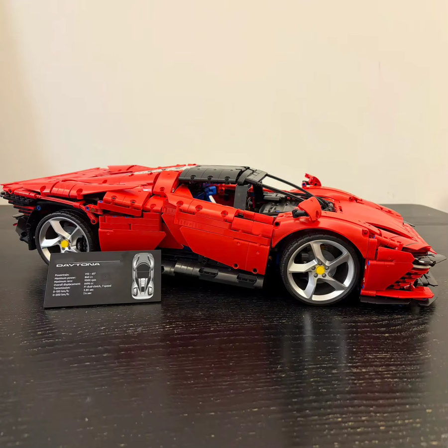 JOY TOY MOC Technik Roter SP3 Supersportwagen, Baustein-Set, 1:8, 3.778 Teile, ab 14 Jahren - Bild 3