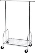 ALCO Garderobenständer 2830 mobil fahrbar aus Metall in Silber, B/H/T: 90 x 170 x 54 cm - Bild 1