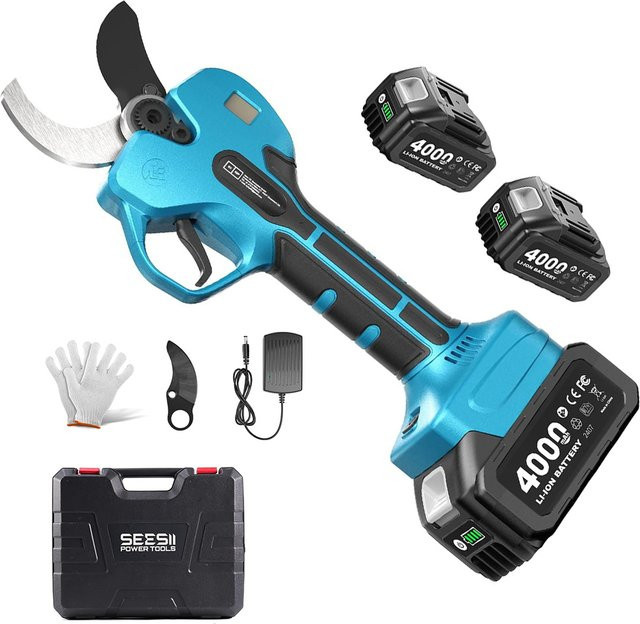Seesii Bürstenlose Elektrische Gartenschere 800W mit 50mm Schneidkapazität in Blau, kompatibel mit Makita LXT 18V Akku, ideal für Obstbäume und Bonsai - Bild 1