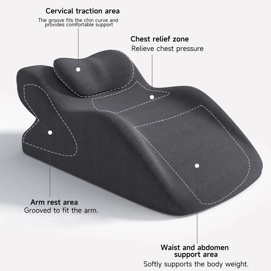 HGTUGO Ergonomisches Memory-Schaum Keilkissen in Grau zur Schmerzlinderung als Bauchlagekissen und Beinstützkissen - Bild 2