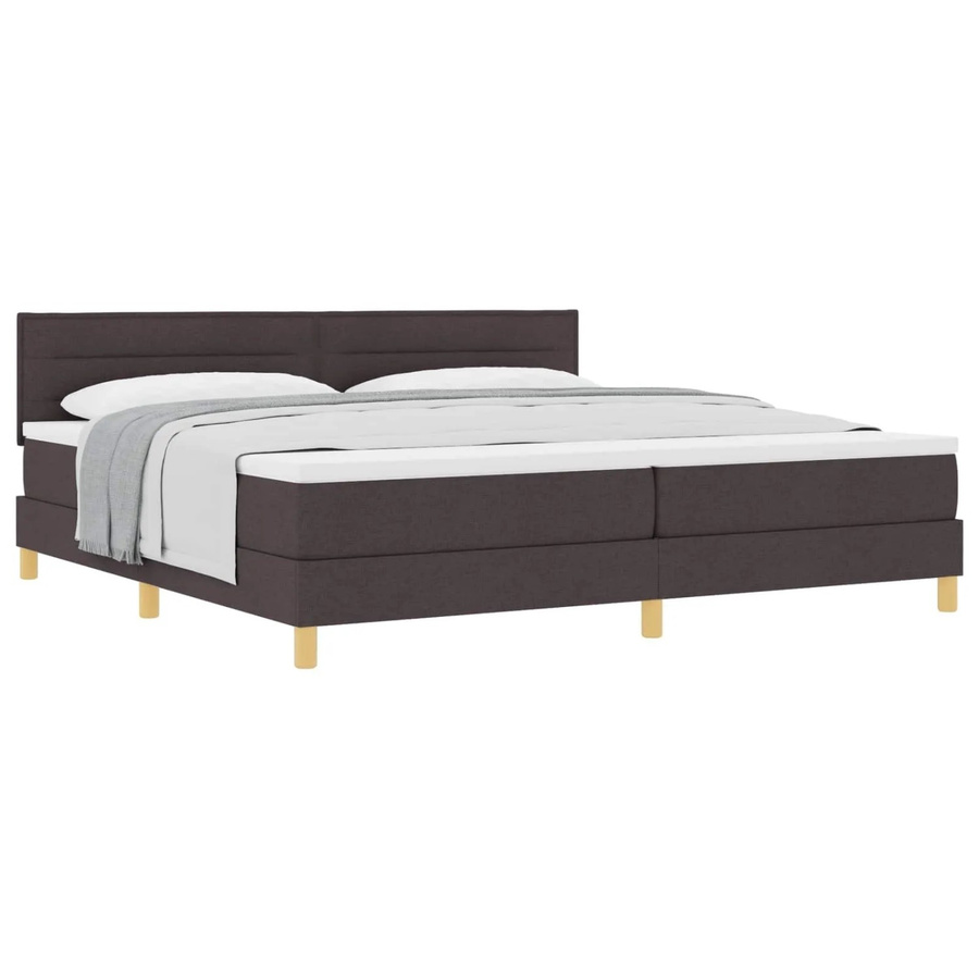 vidaXL Boxspringbett Hybrid mit Matratze Dunkelbraun Stoff B/T: 200 x 200 cm - Bild 2