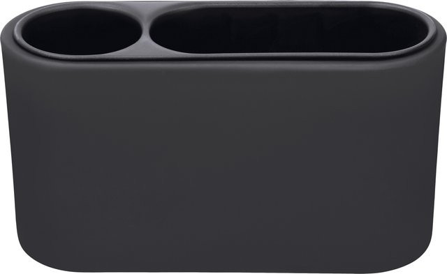 LIVARNO Wandmontierter Seifenspender und Badorganizer mit Pumpe in Schwarz aus Edelstahl, Kunststoff und Glas - Bild 1
