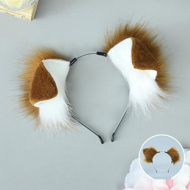 YIRAN Halloween Hundeohr-Schwanz-Set, Cosplay-Accessoires, Plüsch / Textil - Bild 1