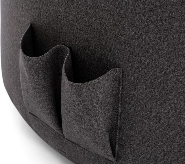 Gamewarez Gaming Sitzsack Morph aus Samt in Anthrazit mit abnehmbarem Bezug und Reißverschluss - Bild 1