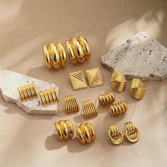 Erpels C-Ring-Ohrringe Edelstahl, glatte Oberfläche - Bild 1