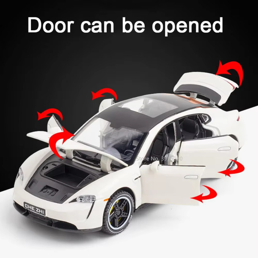 caipo Taycan GT3RS, Modellauto, Maßstab 1:32, mit Licht und Sound, Metall - Bild 3