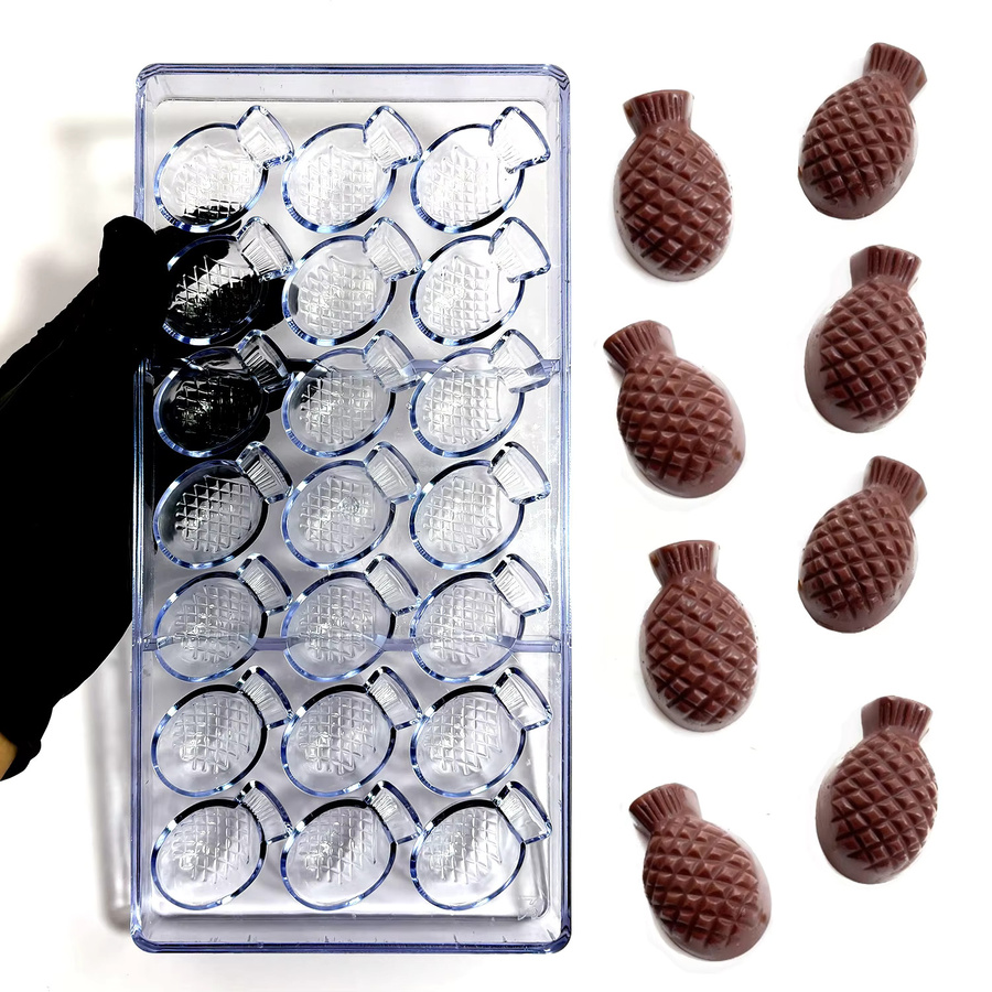 ALICAKE Polycarbonat-Ananasform für Schokolade und Bonbons, transparent und mehrfarbig - Bild 1