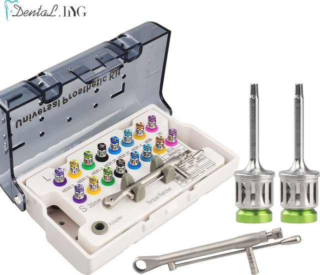 Harbor Dent Drehmomentschlüssel Set für Zahnimplantate mit Ratsche und Schraubenschlüssel 10-70 Ncm - Bild 1