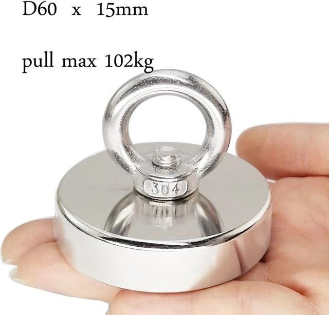 Popular House Neodym Magnet mit Haken für Topf-Angeln und Bergungen, Silber - Bild 1