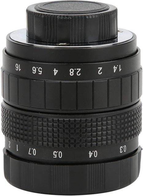 ZuiyouPet1 50mm F1.4 C-Mount Objektiv mit Adapter für spiegellose Kameras in Schwarz und Silber - Bild 1
