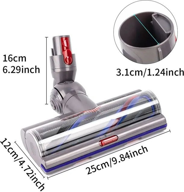 Dyson Anti-Verwicklungs-Reinigungskopf für Hartböden und Teppiche in Grau, Breite: 16,0 cm, Tiefe: 25,0 cm - Bild 1
