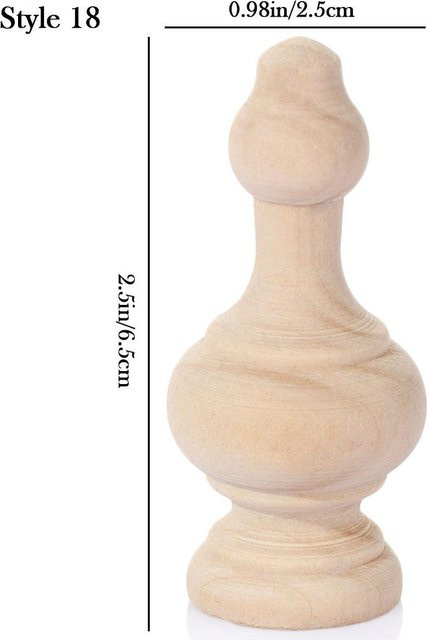 Vintage Möbelbeine aus geschnitztem Gummiholz in Braun im europäischen Stil für Schränke und Sitzmöbel - Bild 1