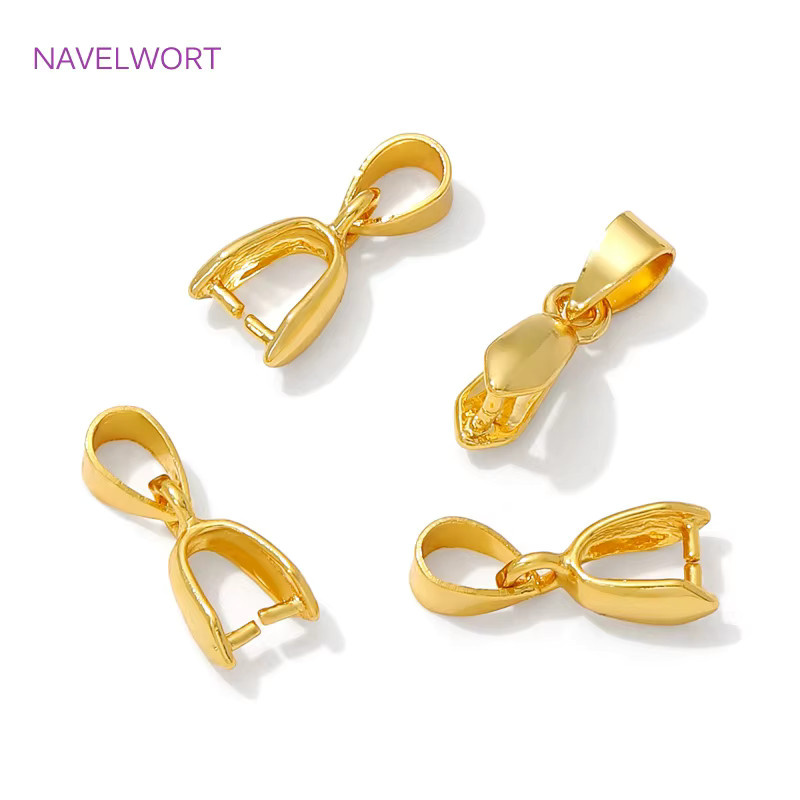 Anhänger-Klemmclips Messing, 18K vergoldet, Gold, Unisex - Bild 1