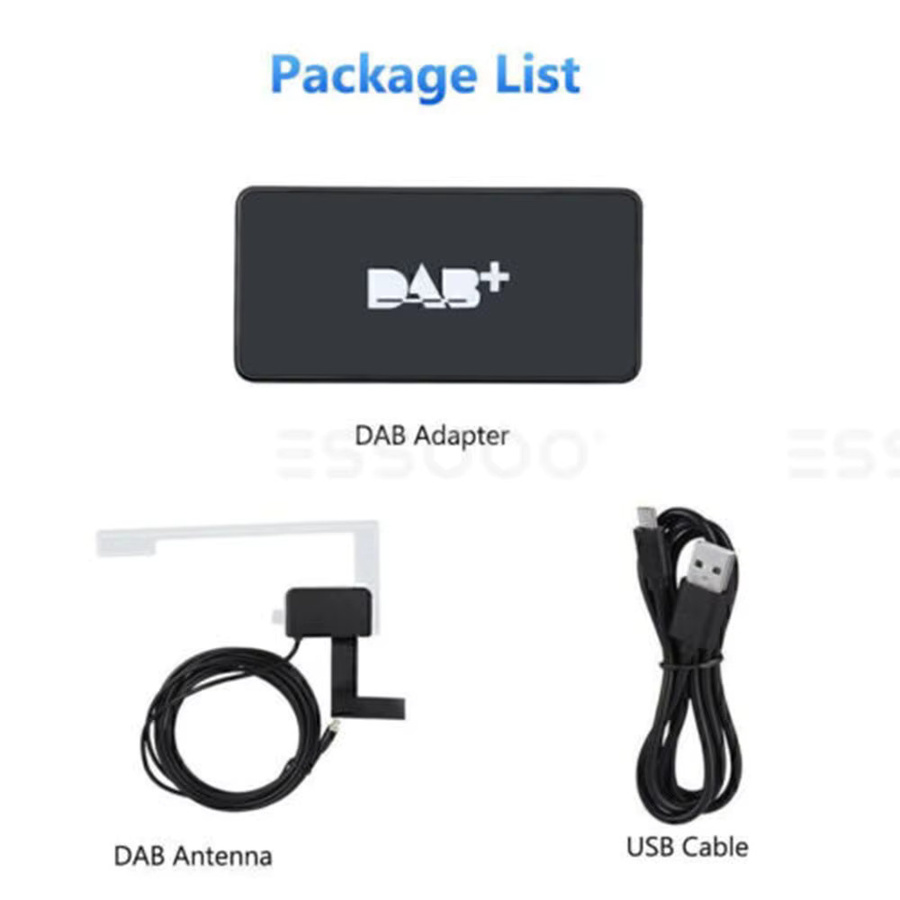 ESSGOO USB DAB+ Autoradio Adapter Digital Tuner mit Antenne für Android Autoradios in Schwarz - Bild 2