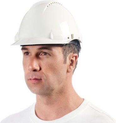 3M Schutzhelm G3000CUVWPRO1 Weiß mit kurzem Schirm, Belüftung und UV-Sensor - Bild 1