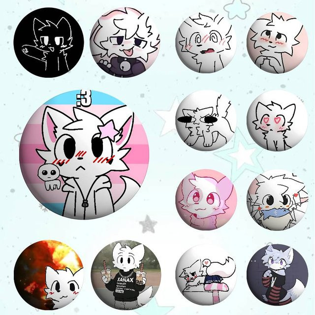 Brosche Metall, B-boykisser Silly Cat, Weißblech, Pin - Bild 1