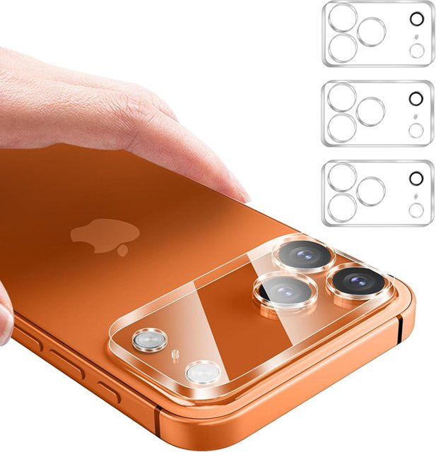 3er-Set NMEGOU Kameraobjektiv-Displayschutzfolien aus gehärtetem Glas für iPhone 17 Air 16 15 14 Pro Max Plus 13 Mini, transparent - Bild 1