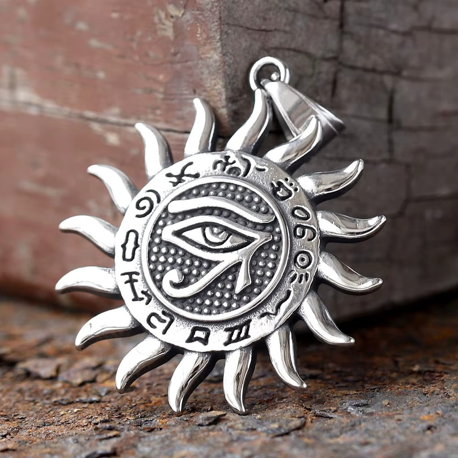 Anhänger Auge von Horus, Edelstahl, Silber, Herren, Vintage - Bild 2