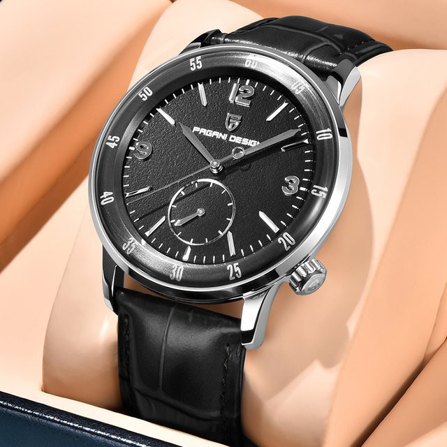 PAGANI DESIGN Armbanduhr, Automatik, Edelstahl, Leder, 42 mm, Herren - Bild 1