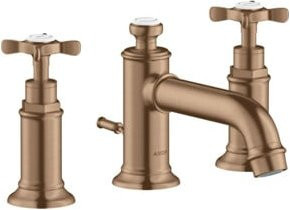 Hansgrohe Axor Montreux 3-Loch-Waschtischarmatur in Gold mit zwei Griffen und Pop-up-Abfluss - Bild 1