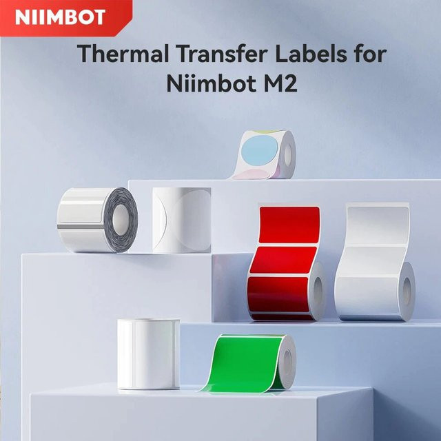 Niimbot Thermotransferpapier Etiketten für M2, M3, B32 und Z401 in Weiß oder Transparent, wasserfest und ölbeständig - Bild 1