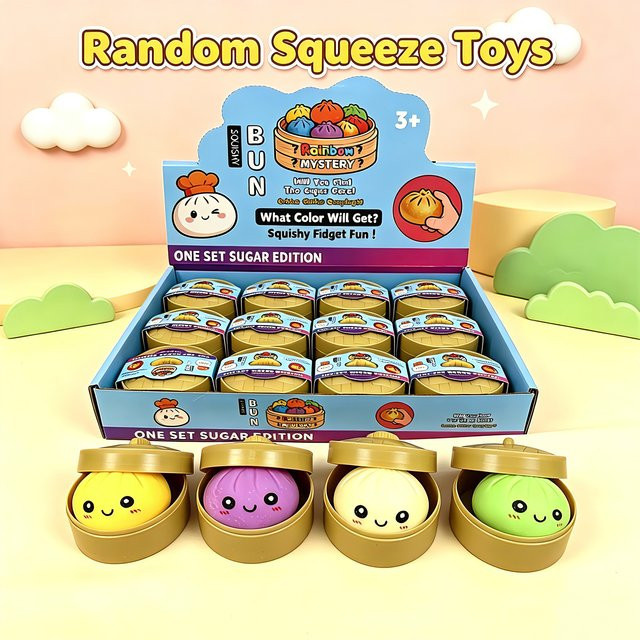 Bandai Bunte Simulierte Dampfnudel-Squishy-Blindbox, 1-6 Stück, ab 3 Jahre - Bild 1