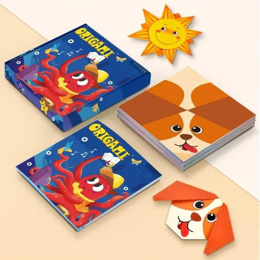 Cartoon-Tier-Origami-Papier, Bastelset, 108 Blatt, ab 6 Jahren - Bild 2