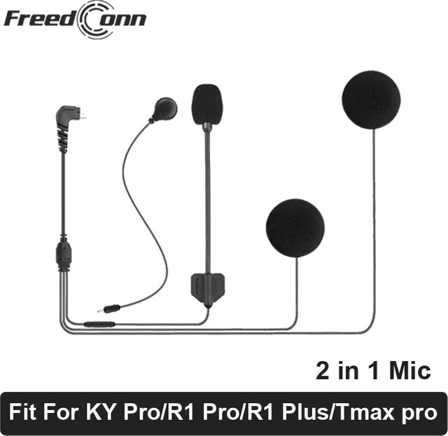 Freedconn 2-in-1 Mikrofon Zubehör für KY Pro R1 Pro R1 Plus Tmax Pro mit 5-Pin Anschluss in Schwarz - Bild 1