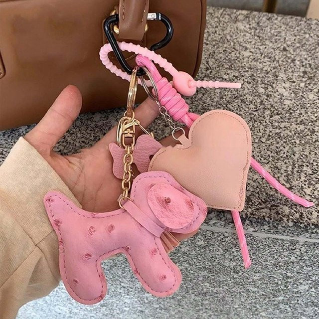 Yogodlns Schlüsselanhänger, PU Leder, Hund Herz, Welpe - Bild 1