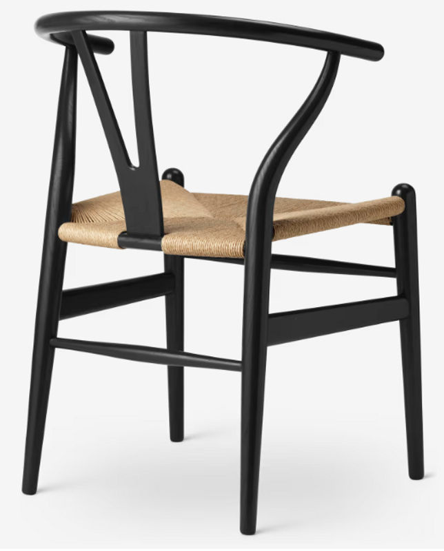 Carl Hansen & Søn CH24 Y Wishbone Stuhl aus Eiche mit Papierkordel in Schwarz - Bild 3