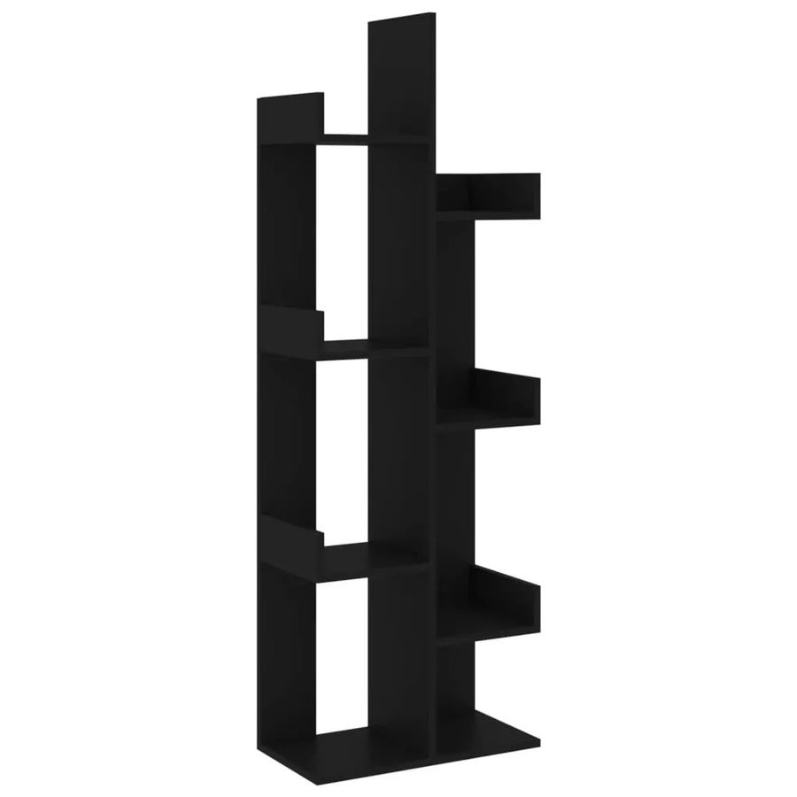 vidaXL Bücherregal Schwarz aus MDF, modern und matt, B/T/H: 48 x 25,5 x 140 cm - Bild 2