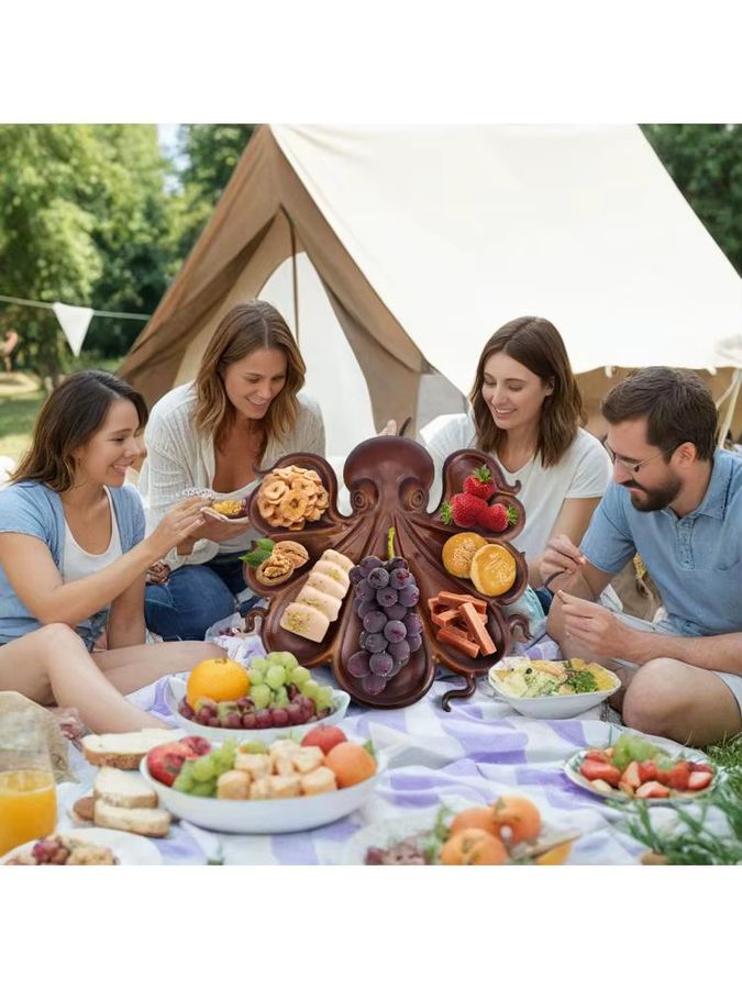 APWIKOGER Oktopus-Charcuterie-Teller mit Tiermotiv als Serviertablett für Käse, Fleisch und Obst - Bild 6
