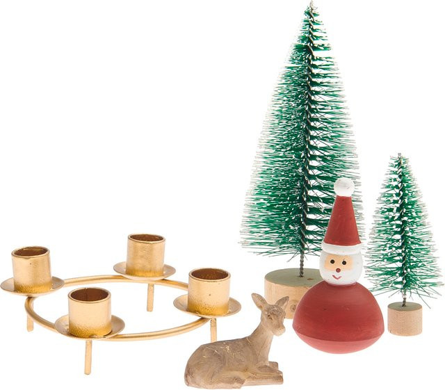 Rico Design Mini-Adventskerzenhalter Wald aus Metall in Mehrfarbig für Stabkerzen - Bild 1