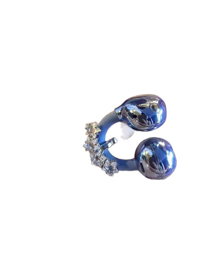 GEVBAY 2er-Set Kleine Stern-Ohrhörer mit Strass-Schnalle in Blau, abnehmbare Bluetooth-Kopfhörer-Clips als DIY-Dekoration - Bild 3