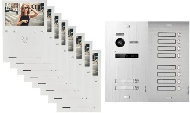 Balter Evo Quick Video Türsprechanlage für 10 Familienhäuser mit 10x 4,3 Zoll Monitoren in Silber - Bild 1