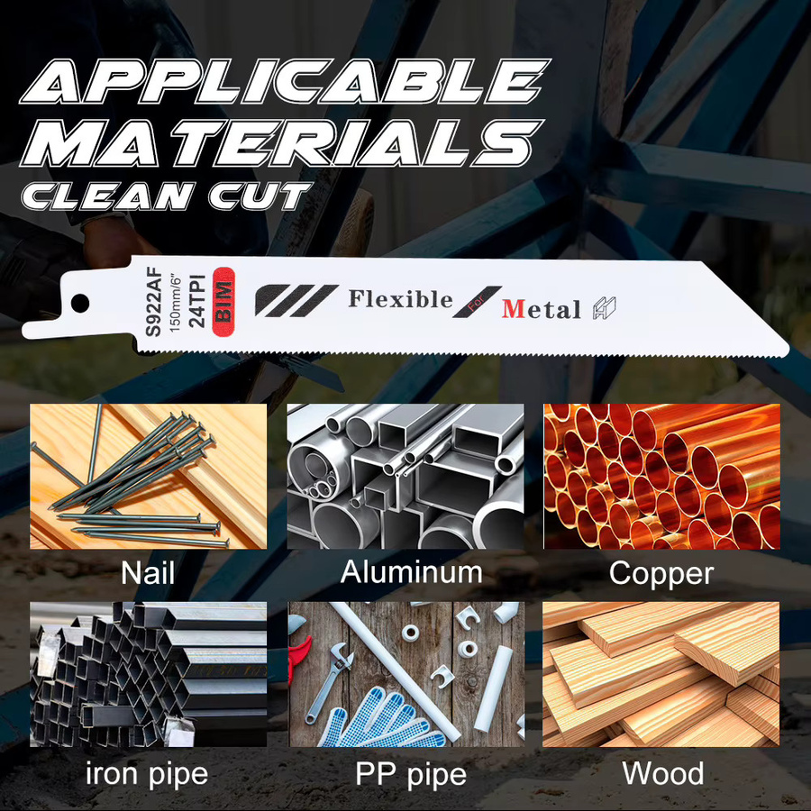 CMCP S922AF Säbelsägeblätter aus BIM mit 24 TPI für Holz und Metall, Länge: 150 mm - Bild 5
