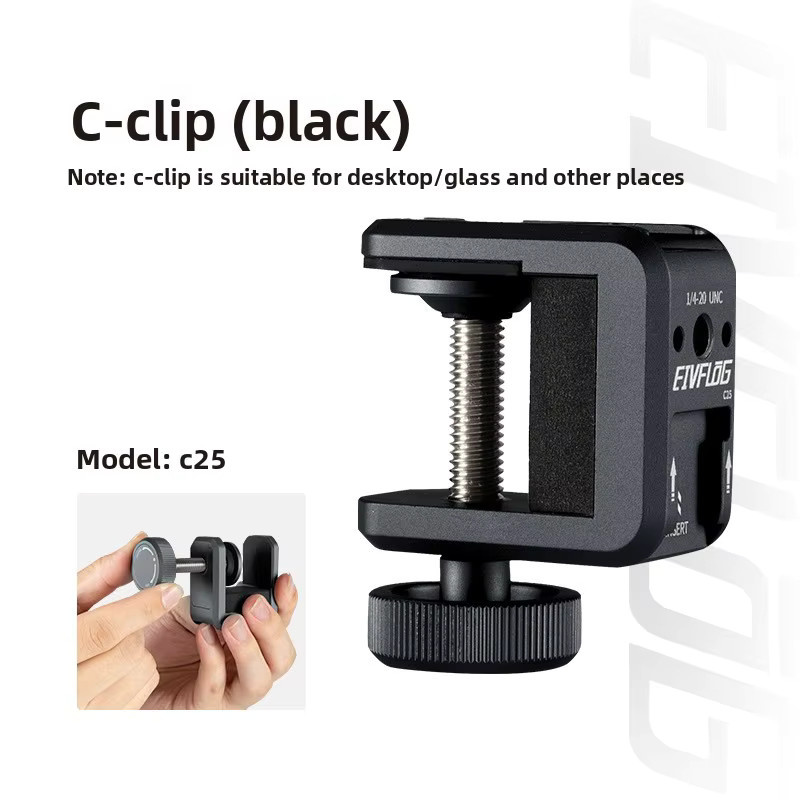 Ideaway Multifunktionale Krabbenklemme aus Metall mit 360 Grad Ballhead Magic Arm Kugelkopf-Adapter für DSLR, Telefon und LED-Leuchten in Schwarz - Bild 2